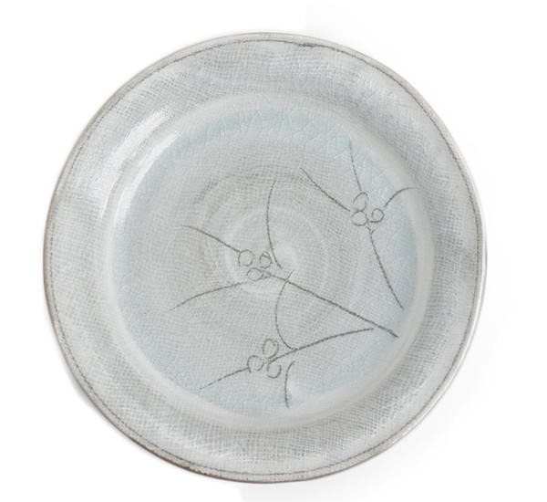 Rakuten - 棟山窯　ガラス貫入　野の花　中皿　六五皿　19.5cm　1枚