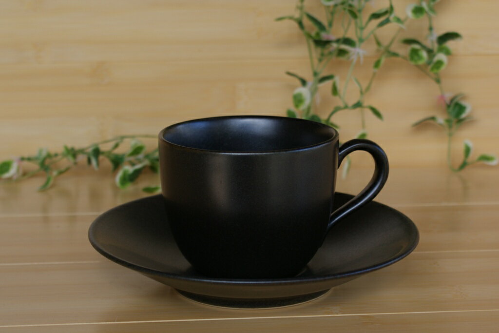 ■リンドスタイメスト■EBONYエボニー黒いコーヒーカップ＆ソーサー 安全食器 くろい 黒い ブラック 黒い食器