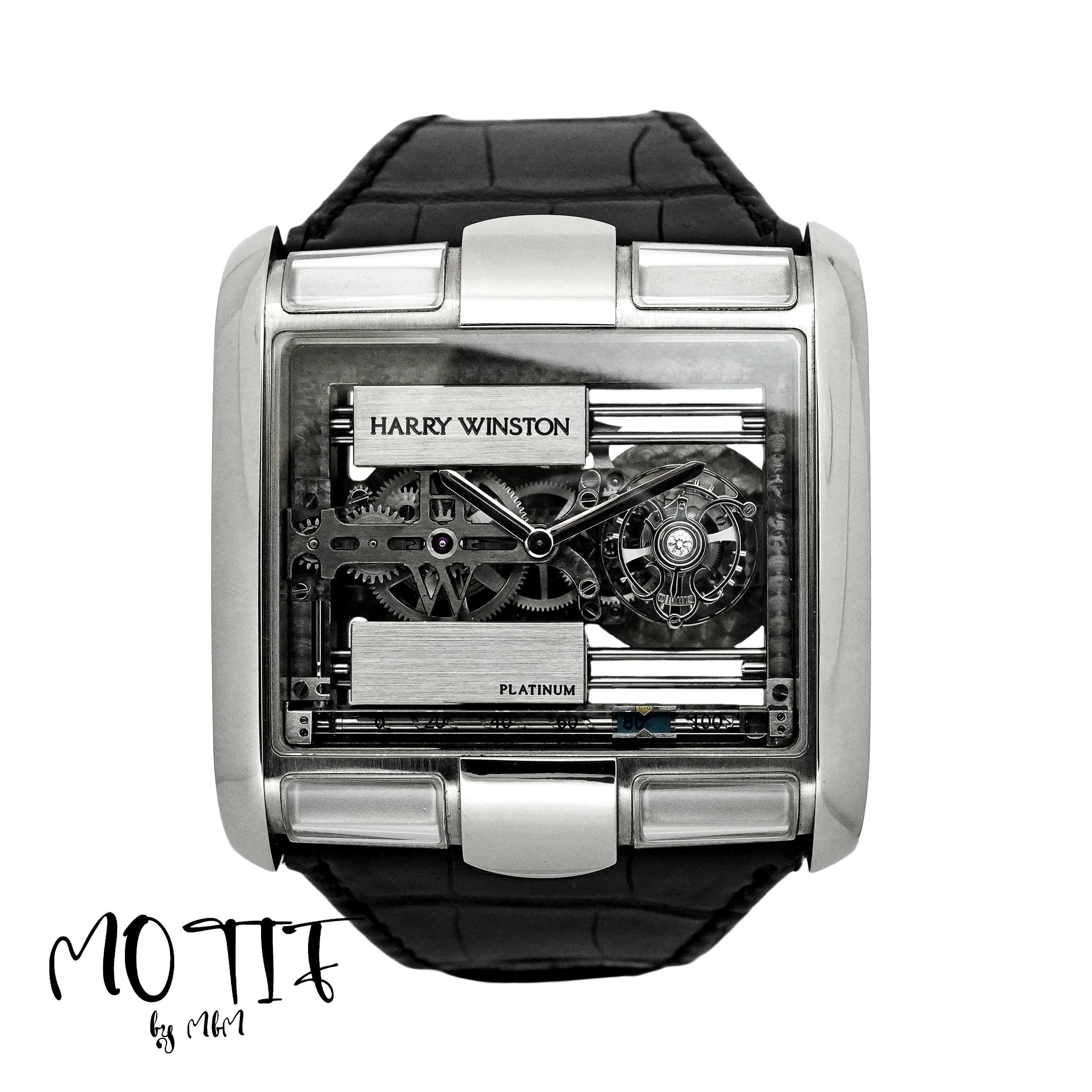 【中古】HARRY WINSTON ハリーウィンストン アベニュー グリシエール オートホロジー トゥールビヨン ホワイトゴールド スケルトン文字盤 自動巻き ...