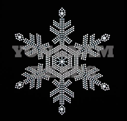 【スパングル】 スパンコールモチーフ アイロン接着 シルバー 雪の結晶 Lサイズ