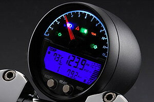 商品説明ACEWELL初となるデジタル制御の針式タコメータを装備したハイグレードモデル。さらに多くの機能をコンパクトなボディに凝縮しています。液晶ディスプレイには速度、バーグラフ燃料計、水油温または気温、時計と、さらに他1機能の値を同時に表示することが可能です。バックライトには御希望の多かった変色機能を装備しました。バックライト色が変更できることを利用して、オーバーヒート時にはバックライトが赤色と緑色に交互点滅して警告します。温度は水油温1系統だけではなく外気温計を標準装備。凍結など路面状況の把握などに利用できます。ハンドルに設置したリモートスイッチで便利に操作が出来るワイヤードリモコンも標準装備されています。筐体は高級感あふれるCNC加工されたアルミケース。【 ACEWEL多機能デジタルメーターの燃料メーターについて 】＜ ご購入前にご確認ください ＞基本的なオートバイの燃料メーターの多くは、燃料の残量によって、燃料タンク内にあるフューエルセンダ（残量センサ）の抵抗値を変化させ、その抵抗値の変化を残量として燃料メーターで表示しています。このフューエルセンダの抵抗値は車種によって異なります。抵抗値が違う場合は、誤差が発生することを了解の上、より近い抵抗値の製品をお選びいただくか、燃料メーターなしの製品をお選びいただきますようお願いいたします。製品を取り付けた後は、燃料メーターの動作が実際の残量と合っているかどうか、2〜3タンクは様子を見ながら使用してください。仕様・規格■メーカー■・ACEWELL[エースウェル]■メーカー品番■・ACE-4453CP■JANコード■・4560199470528■適合車種■・12V車両（汎用タイプ）■機能■○スピードメーター（フルスケール399.9Km/h）○オドメーター（初期値をユーザーが任意のキロ数に設定可能）○ツイントリップメーター○針式タコメーター（9000rpm）○デジタルタコメーター（フルスケール19900rpm）○シフトワーニング機能（専用LED内蔵）○水油温計（1系統・デジタル表示　50℃〜180℃）○水油温警告機能（バックライト変色で警告）○外気温計（-20℃〜60℃　） ○燃料計（OFFすることも可能）○電圧計○トータル＆ライディングタイム○最高速・最高回転数・最高温度メモリー○平均速度計算○デジタル時計○ラップタイマー（99Lap） ○LEDインジケーターランプ（ニュートラル・ウインカー・ハイビーム・オイル・ハザード）■詳細■○12Vバッテリー搭載車専用○サイズ：直径（最大）80mm、奥行（最長）68mm○9.000rpm表示○アルミケースカラー：メッキ▲注意点▲※仕様は予告無く変更される場合がございます。※バッテリーレス車には使用できません。※速度センサー（機械式ケーブルの回転を電気信号に変換するセンサー）は、別売となります。※メーターワイヤーのない車両は別途オプション品のマグネットセンサーをご購入ください。※専用オプションパーツとして、温度計機能を使用する場合は温度センサーまたは温度センサーアダプターのいずれかが必要となります。 弊社の取り扱い商品はバイクパーツ、バイク用品となります。 ※車両販売（オートバイ本体の販売）は行っておりません。 商品画像で、車両全体もしくは車両の一部が写っている画像がございますが、それらは商品の装着イメージとしての画像であり、車両そのものではありません。ACEWELL 温度センサーアダプター *ACE-KA20ACEWELL 油温センサー *ACE-TESY