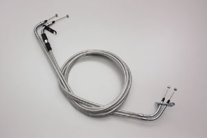 HURRICANE スロットルWケーブル（ステンレスメッシュ/ノーマル）/マジェスティ250[4D9]（07-09） HB6456M