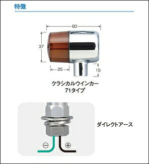 POSH Faith クラシカルシリーズ 71タイプ ウインカーセット（ブラックボディ・クリ...