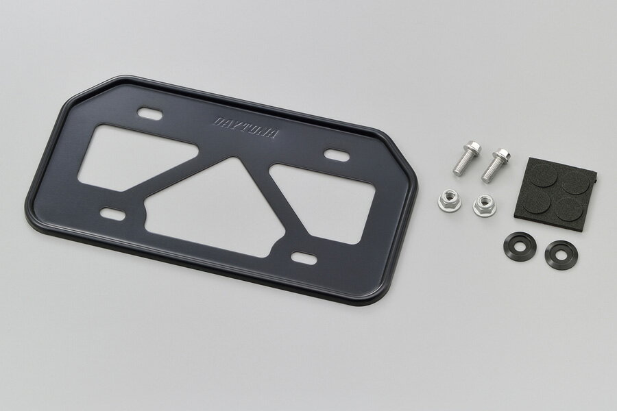 Rakuten - DAYTONA 軽量アルミナンバープレートホルダー（ブラック）Mサイズ（原付用山型） 17655
