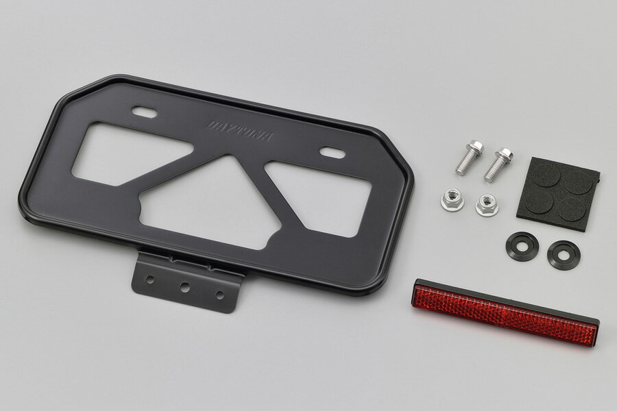 乐天商城 - DAYTONA 軽量アルミナンバープレートホルダー リフレクター付き（ブラック）Mサイズ（原付用山型） 17662