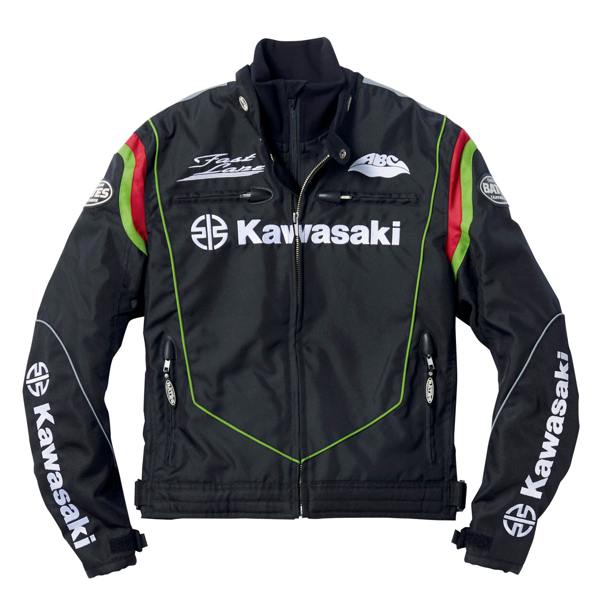 KAWASAKI カワサキ×BATES ナイロン3シーズンジャケット（グリーン/レッド）LLサイ...