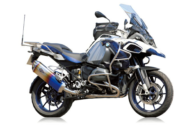 乐天商城 - r’s gear 水冷R1250GS（13〜17年） /GS-ADV（14〜17年）［EBL-R12NA］ リアルスペック フルエキゾースト マフラー チタンドラッグブルー RB01-01RD