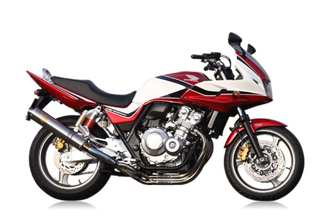 251 cc 〜400 cc  - r’s gear CB400SF/SB Revo ［EBL-NC42］ （08-17年） ワイバン シングル フルエキゾースト マフラー チタンポリッシュ WH10-01TI