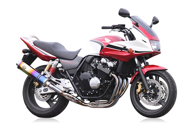 Rakuten - r’s gear CB400SF/SB Revo ［BC-NC39］ （99-07年） ワイバン シングル フルエキゾースト マフラー チタンドラッグブルー WH11-01DB