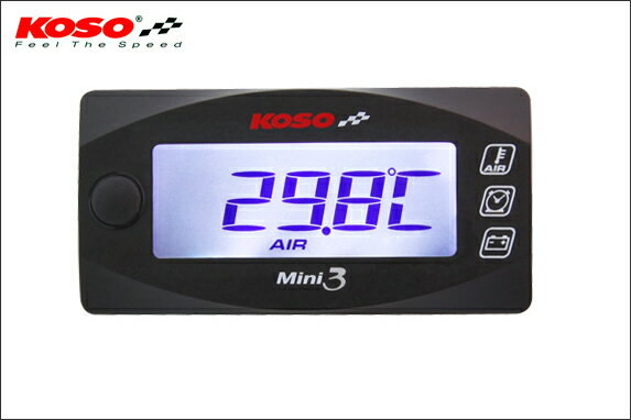 KN企画 KOSO Mini3デジタル（外気温＆電圧＆時計） KS-M3-AVC
