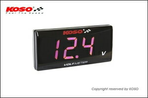 楽天バイクパーツ MotoJam 楽天市場店【あす楽対応】KN企画 KOSO スーパースリムスタイルメーター電圧計レッド表示 KS-M-VR