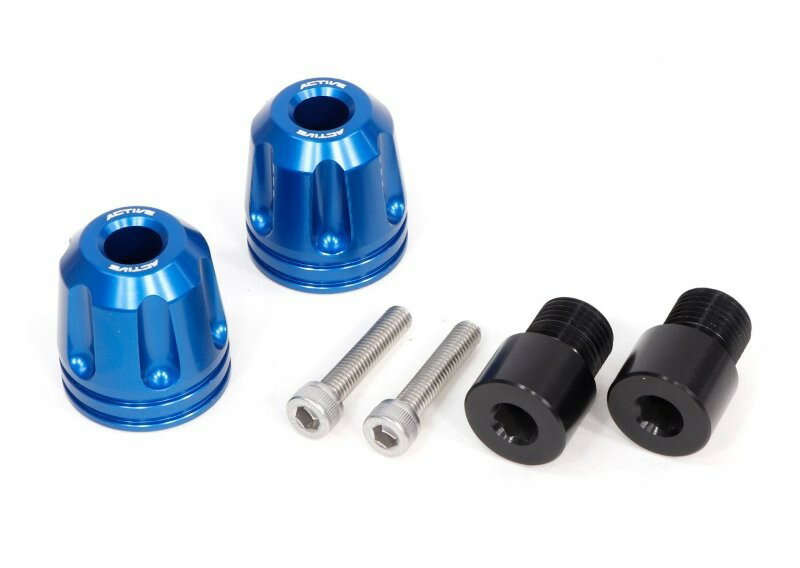 ACTIVE アクティブ YAMAHA用 M16 アダプター付 アルミバーエンド リボルバー φ33-L35 ブルー 60800108Y