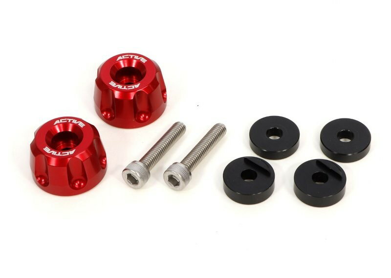 ACTIVE アクティブ HONDA/SUZUKI用 M6 カラー付 アルミバーエンド リボルバー φ30-L18 レッド 60800226HS