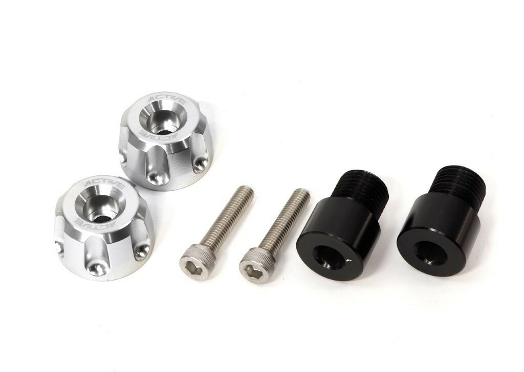 ACTIVE アクティブ YAMAHA用 M16 アダプター付 アルミバーエンド リボルバー φ30-L18 シルバー 60800227Y