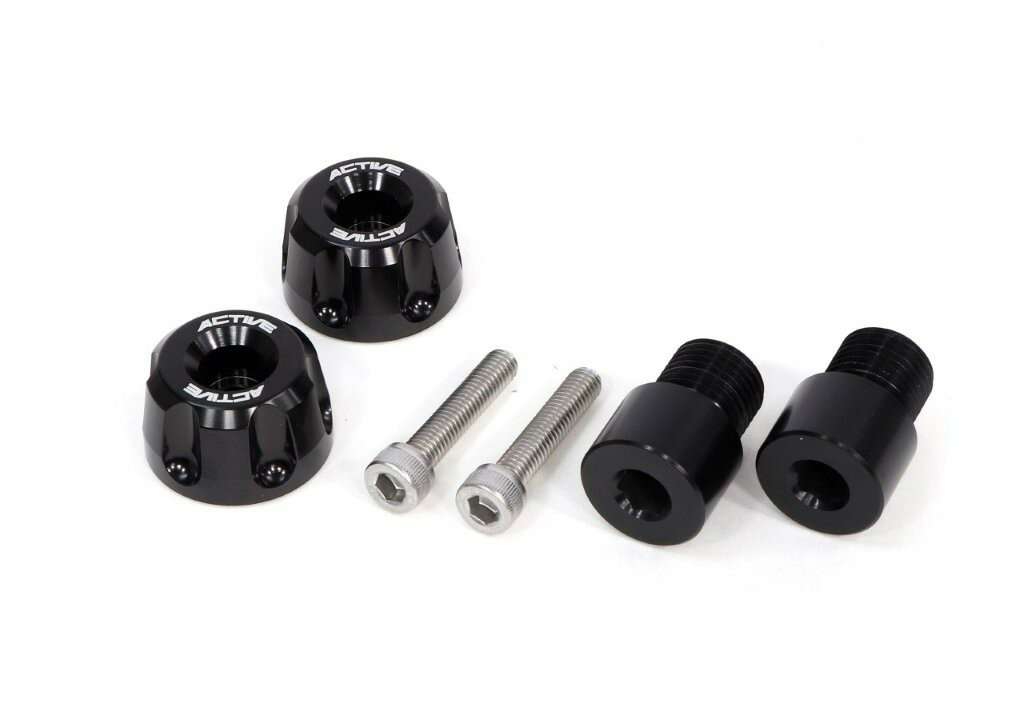 ACTIVE アクティブ YAMAHA用 M16 アダプター付 アルミバーエンド リボルバー φ30-L18 ブラック 60800229Y