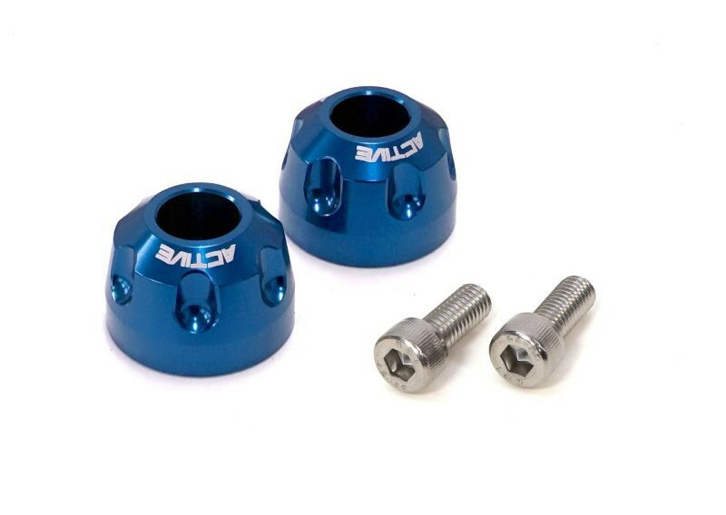 ACTIVE アクティブ KAWASAKI用 M8 カラー付 アルミバーエンド リボルバー φ33-L22.5 ブルー 60800231K
