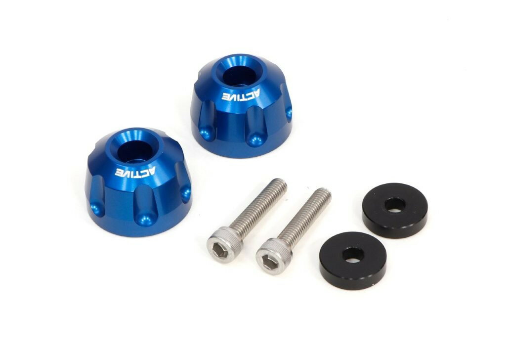 ACTIVE アクティブ YAMAHA用 M6 カラー付 アルミバーエンド リボルバー φ33-L22.5 ブルー 60800231Y2