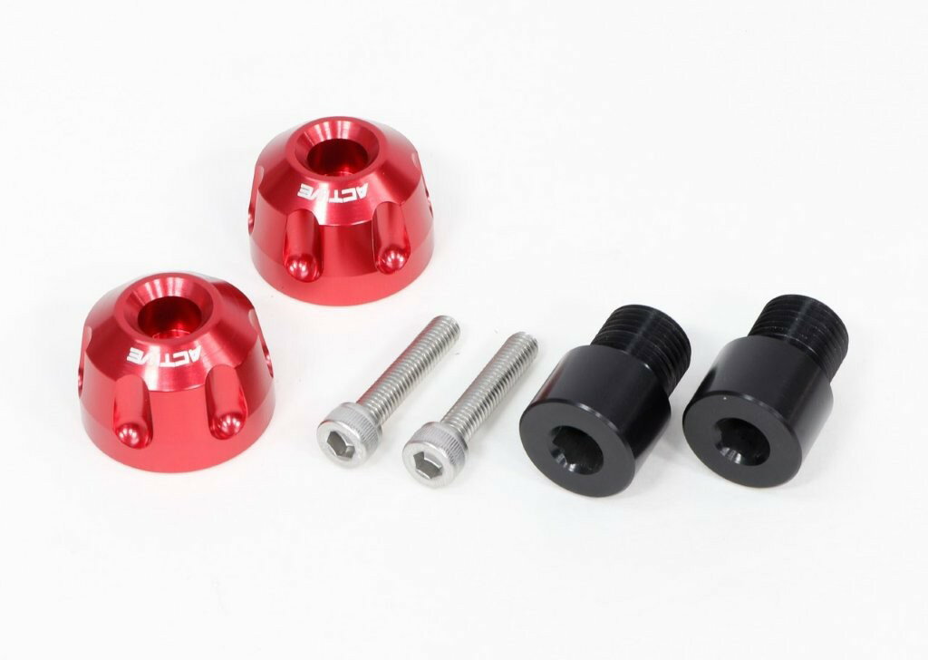 ACTIVE アクティブ YAMAHA用 M16 アダプター付 アルミバーエンド リボルバー φ33-L22.5 レッド 60800232Y