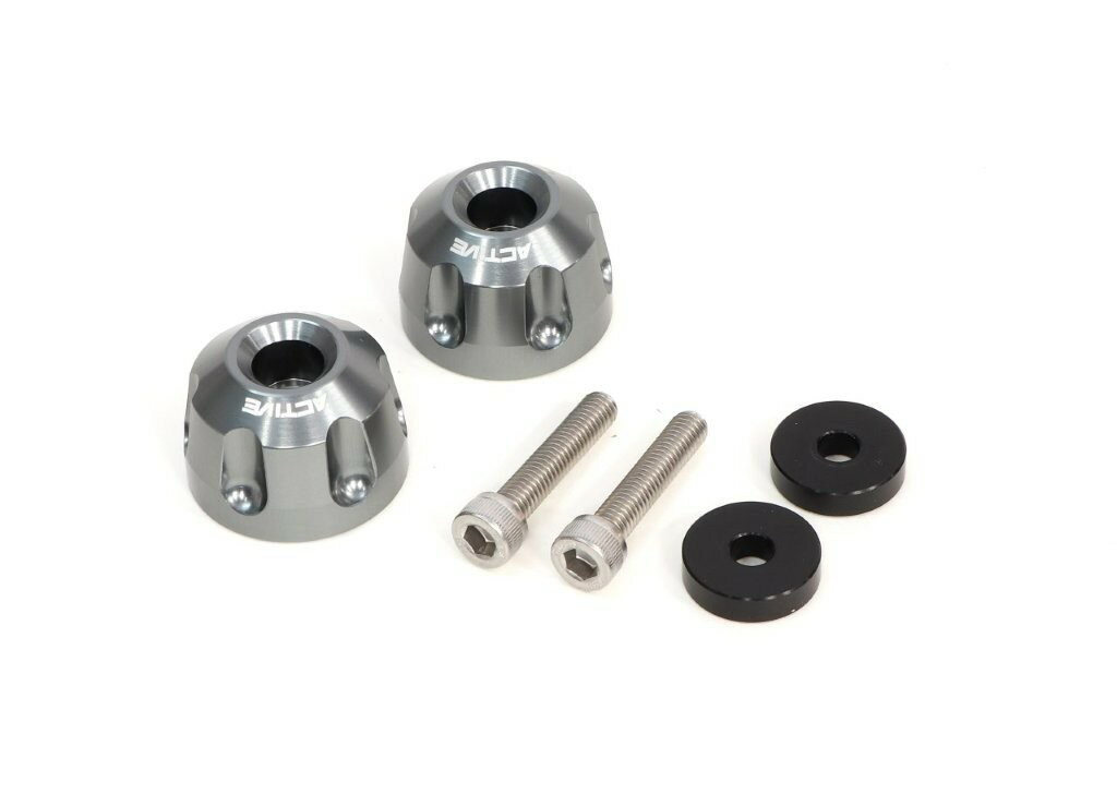 ACTIVE アクティブ YAMAHA用 M6 カラー付 アルミバーエンド リボルバー φ33-L22.5 ガンメタリック 60800234Y2