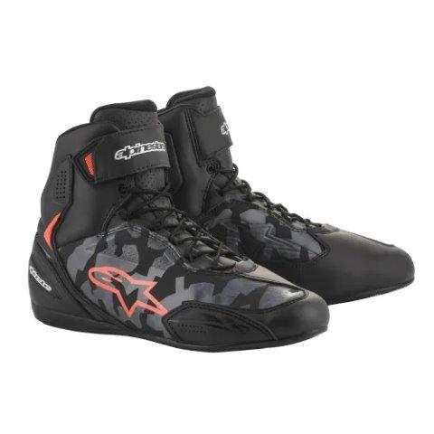 alpinestars アルパインスターズ FASTER 3 シューズ ブラックグレーカモフラージュレッドフロー サイズ:7 2510219-9003-7