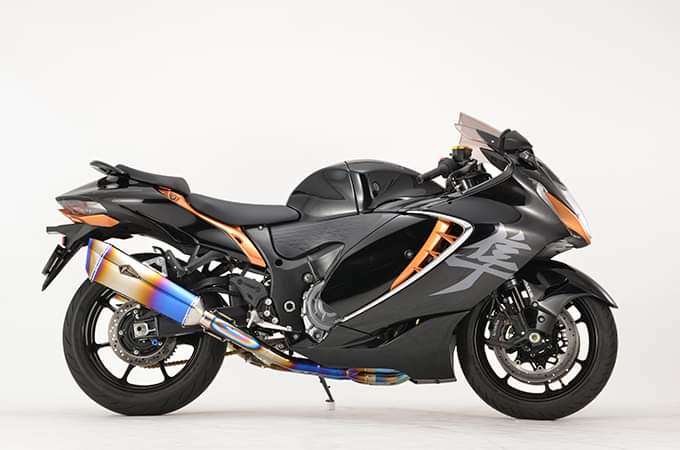 r’s gear アールズギア マフラー フルエキゾースト SUZUKI スズキ Hayabusa(’21～)GT SPECチタン ツイン カラー : チタン ドラッグブルー GS17-T2DB