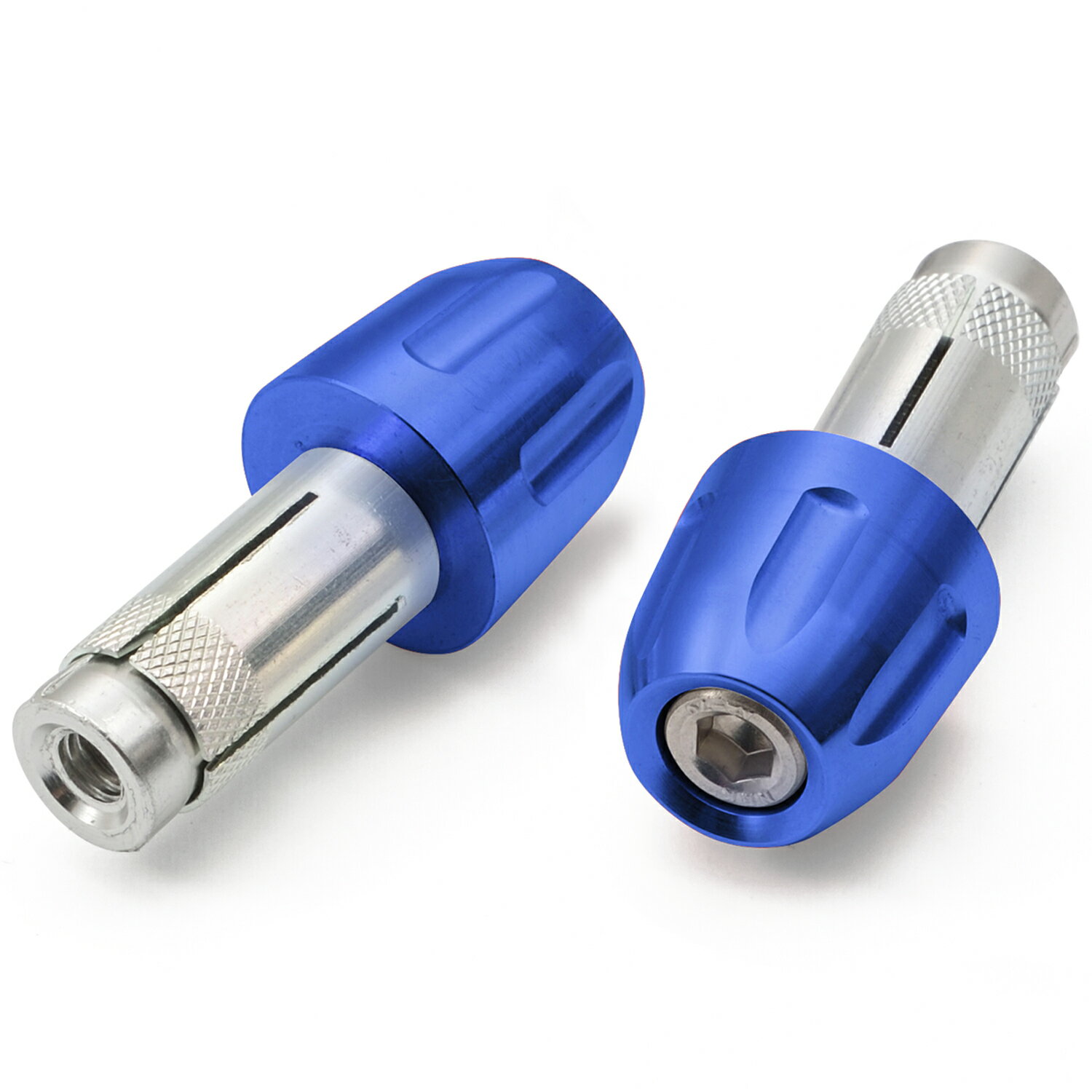 【抽選で最大100％ポイントバック】DAYTONA デイトナ バイク用 バーエンド アルミビレット 汎用 内径φ14-19 スピンナータイプ ブルー 99976