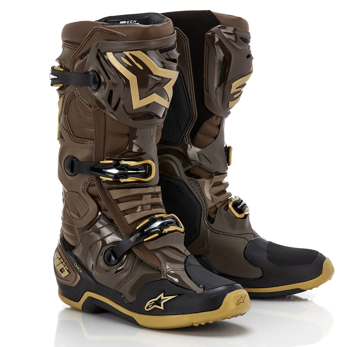 alpinestars アルパインスターズ TECH10 ブーツ スクアッド23 ダークブラウン/カンガルーゴールド 9(27.5cm) 2010020-839-9