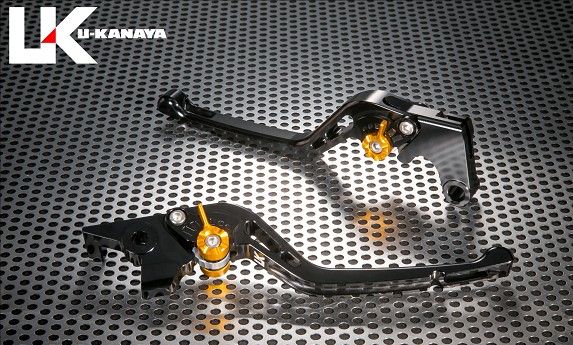 U-KANAYA ユーカナヤ GPタイプ ロングアルミビレットレバー左右セット SUZUKI GSX1300R HAYABUSA [ハヤブサ] 2021- SU011-044-0512-13 レバーカラー：マットゴールド アジャスターカラー：マットシルバー