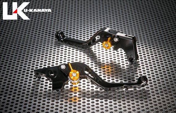 【抽選で最大100％Pバック】U-KANAYA (ユーカナヤ) GPタイプ ショートアルミビレットブレーキレバー 左右セット 左右セット 車種：DAX125 レバーカラー：チランカラー アジャスターカラー：ブルー HO112-042-0606-04