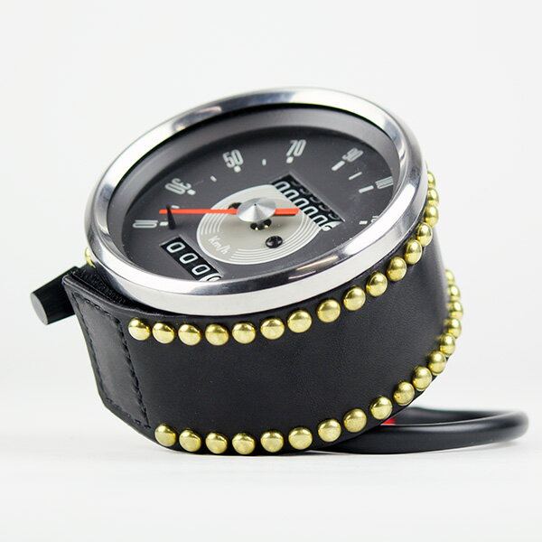 GOODS グッズ Leather Meter Cover　スタッズ/GOLD　80φSMITHスタイルメーター対応 KYC-00034