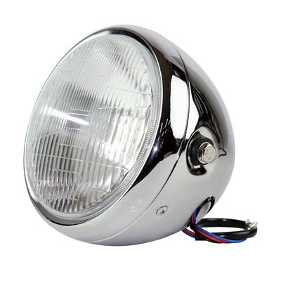 GOODS グッズ ヘッドライト 6-1/2インチ　ルーカスタイプヘッドライト　クローム G6-00204