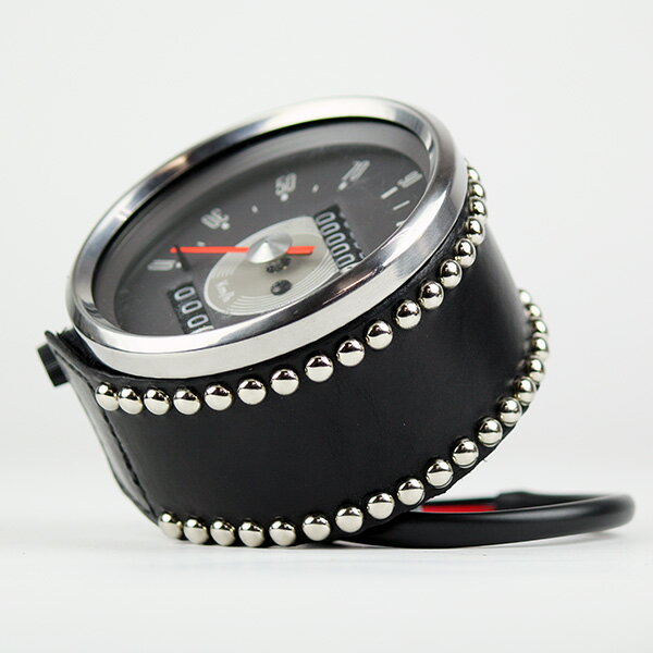GOODS グッズ Leather Meter Cover　スタッズ/SILVER　80φSMITHスタイルメーター対応 KYC-00033