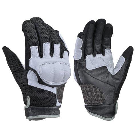 Daytona デイトナバイク用 グローブ 春夏 手のひら本革(ヤギ革) ハードプロテクター スマホ対応 ショートエアフロー メッシュグローブ DG-009 グレー Sサイズ 46072