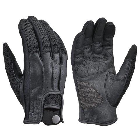 Daytona デイトナバイク用 グローブ 春夏 手のひら本革(ヤギ革) スマホ対応 ドリーミー メッシュグローブ DG-012 ブラック Sサイズ 46156