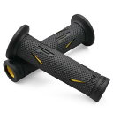 DAYTONA デイトナ PROGRIP(プログリップ) バイク用 グリップ ハンドル径φ22.2用 122mm ハードゲル エンド貫通 718-OEタイプ ブラック/イエロー 16858