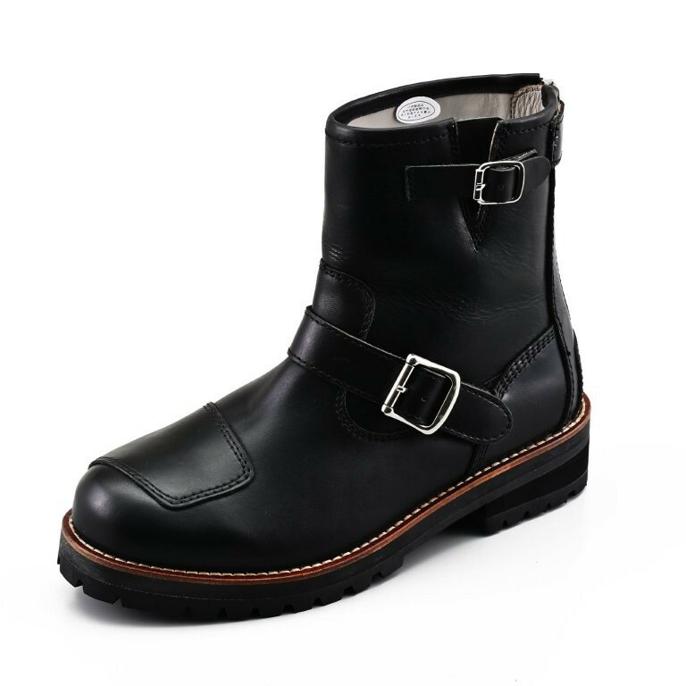 DAYTONA デイトナ バイク ブーツ ライディングブーツ エンジニアブーツ 本革 牛革(フルグレインレザー) シフトパッド ヒールジップ DS-003 ブラック 23.5cm/レディース 38176