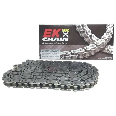 /江沼チェーン EK チェーン/サイズ : 530ZV-X3(CR;NP)/リンク数 : 138/ジョイント : MLJ/ジョイントタイプ : カシメ/カラー : シルバー