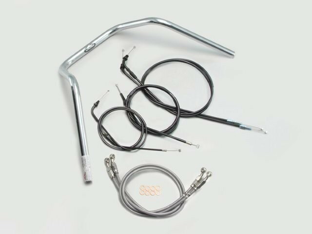 HARRICANE ハリケーン 200アップ3型プルバック ハンドルSET CB750(RC42) クロームメッキ H005-013C