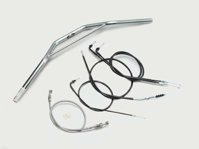 HARRICANE ハリケーン トラッカースペシャル ブリッジ付 ハンドルSET GB250クラブマン(90-94) クロームメッキ H028-034C