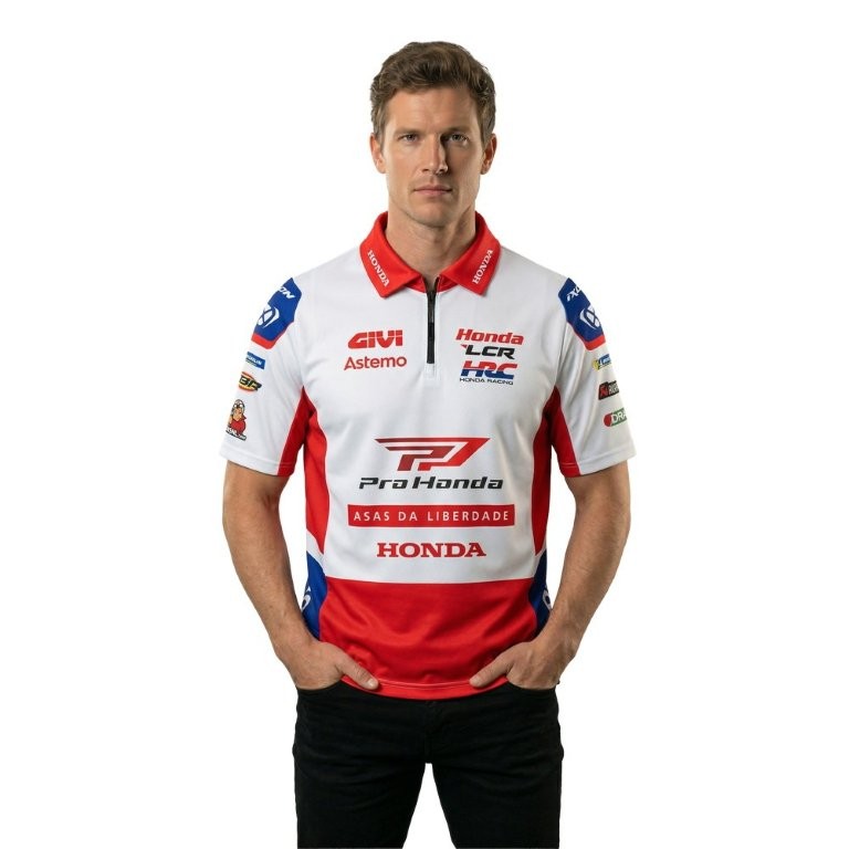 MOTO-OCC 楽天市場店のIXON イクソン IXON(イクソン) MotoGP LCR Honda 公式グッズ 【チームポロシャツ】 Pro Honda WHITE/RED/BLUE 2XL 3661615917007｜アングル3