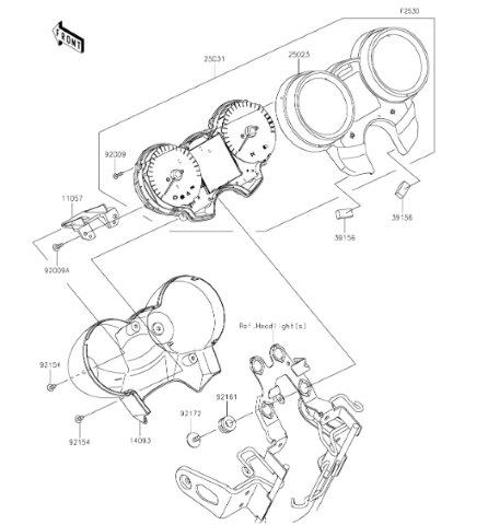 Kawasaki カワサキ純正 Z900RS カバー メーター関連パーツ 14093-0628