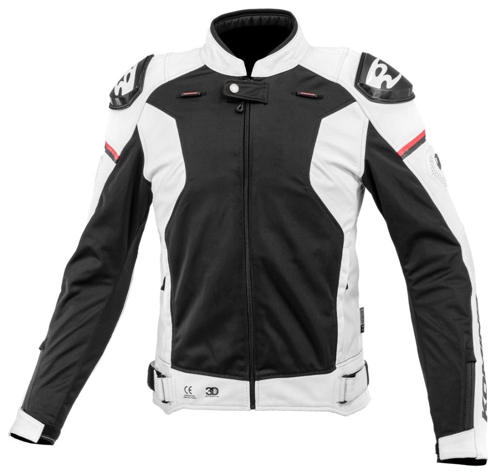 KOMINE コミネ JK-167 レザーメッシュRスペックジャケット カラー:White 2XL:サイズ