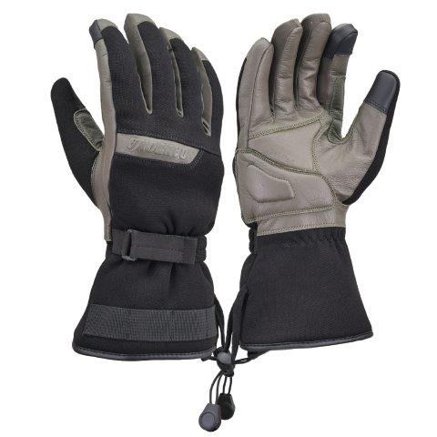 DAYTONA デイトナ バイク用 グローブ 秋冬 手のひら本革(ヤギ革) 防水 防風 ソフトプロテクター スマホ対応 耐震ゲル AWソフトフィットロンググローブ DG-006 カーキ Lサイズ 37418