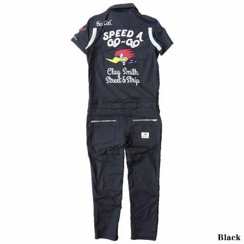 【対象ショップ限定!抽選で最大100%ポイントバック】ORIONACE オリオンエース CLAYSMITH クレイスミス TOOTH ショートスリーブ カバーオール Sサイズ BK CSY-6159-BK-S