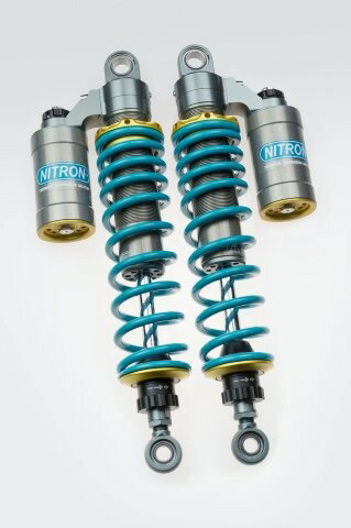 【抽選で最大100％ポイントバック】 NITRON ナイトロン カラー:ゴールド/ターコイズ TWIN SHOCK TWIN R3 Series リアショック HARLEY DAVIDSON Sportster 360mm TSHD01RG-TQ