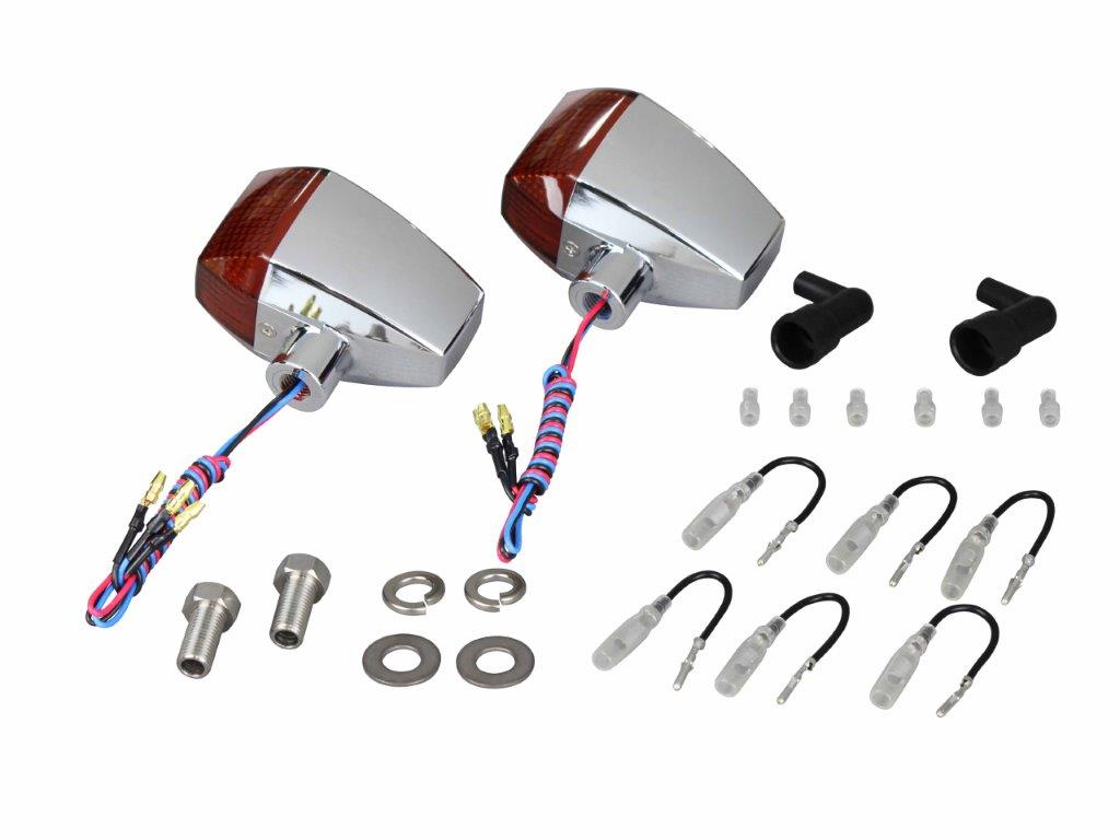 POSH Faith ポッシュ フェイス ZRタイプLEDウインカースタンダードレンズ（ダイヤカット）2個入り ダブル仕様 メッキボディ/オレンジレンズ 096461