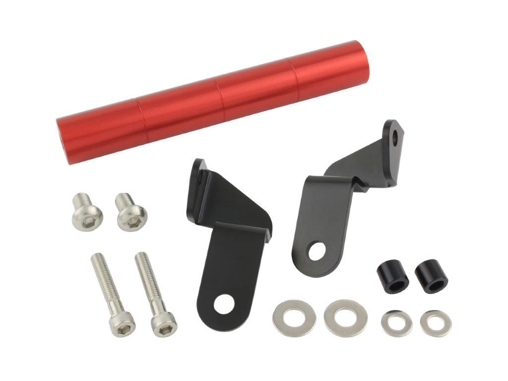 POSH Faith ポッシュ フェイス 車種専用 スマートフォン（スマホ）ホルダーマウントステー レッド NINJA250/SE(2018-2024)/NINJA400(2018-2024) 135179-02