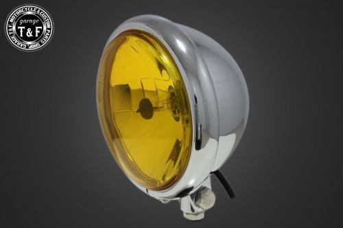Garage T&F ガレージ ティーアンドエフ 5.75インチベーツライト(オールメッキ)イエローレンズ仕様+各種ステーSET ステー無し 6080701