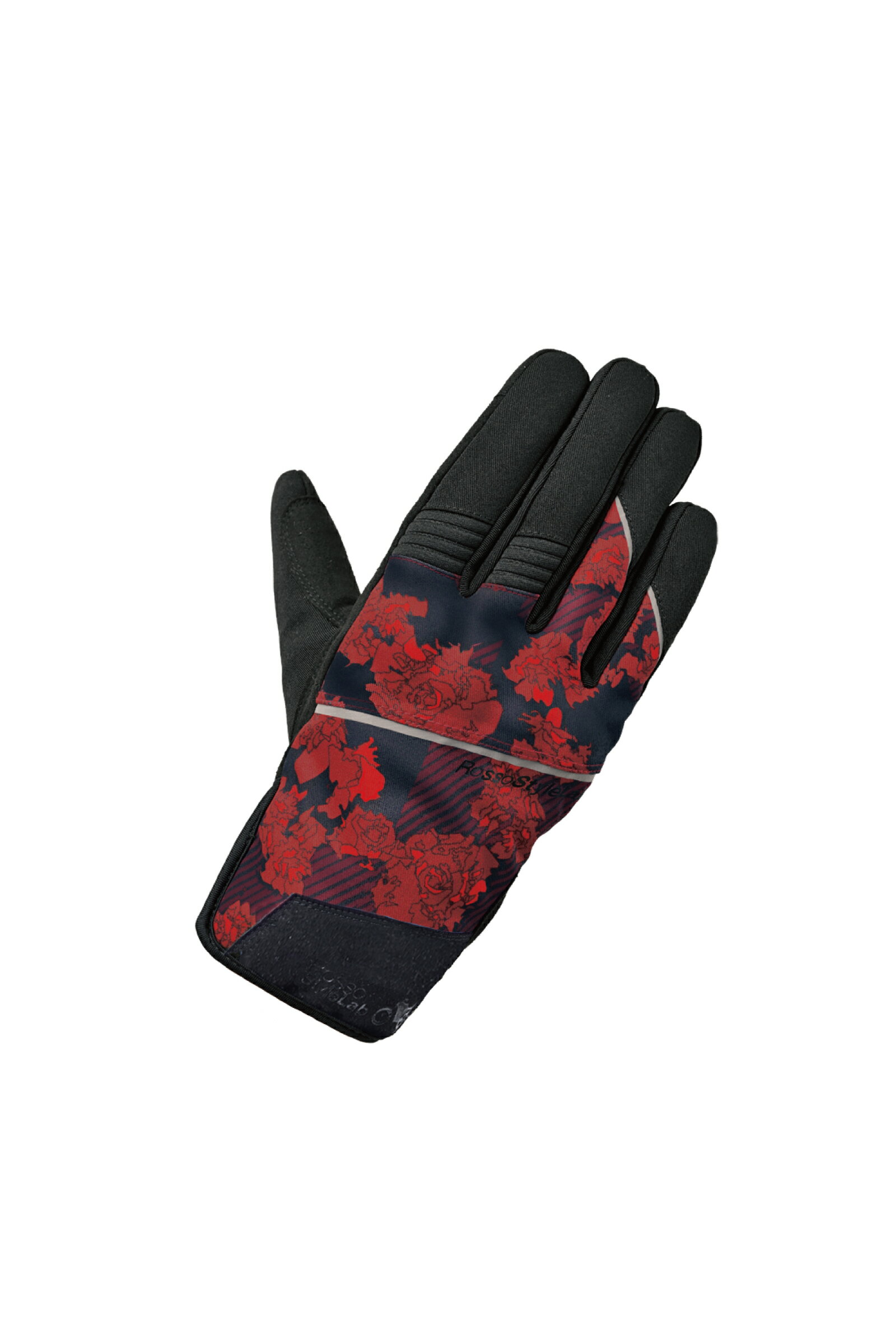 RossoStyleLab ロッソスタイルラボ バイク用 アクティブウィンターグローブ レッドフラワー Lサイズ RS..