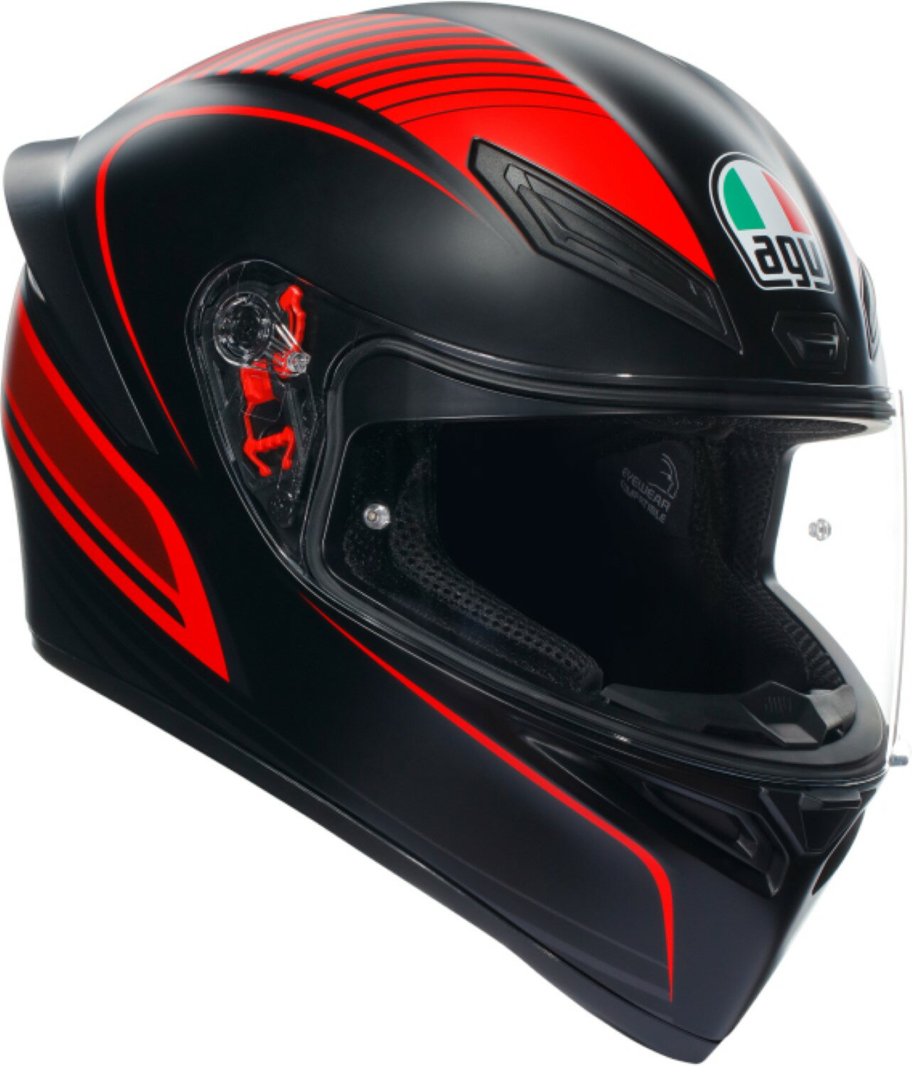 AGV(エージーブイ) バイクヘルメット フルフェイス K1 S WARMUP MATT BLACK/RED (ウォームアップ マットブラック/レッド) Lサイズ (59-60cm) 18394007025-L